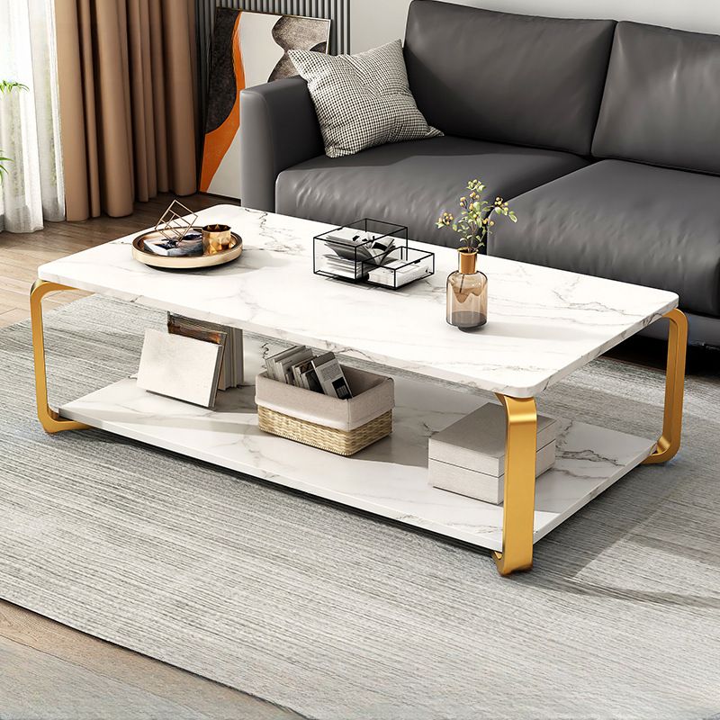 Tavoline per sallon 120x60cm (E bardhe, kembe gold)