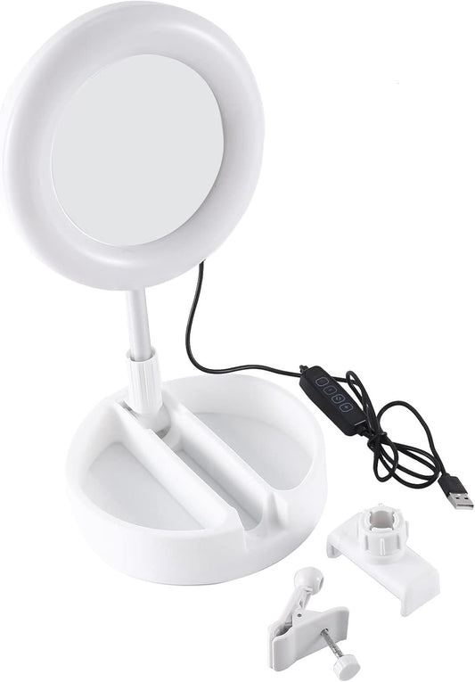 Dritë Rrethore Profesionale/ Ezeze, E bardhe, Pink